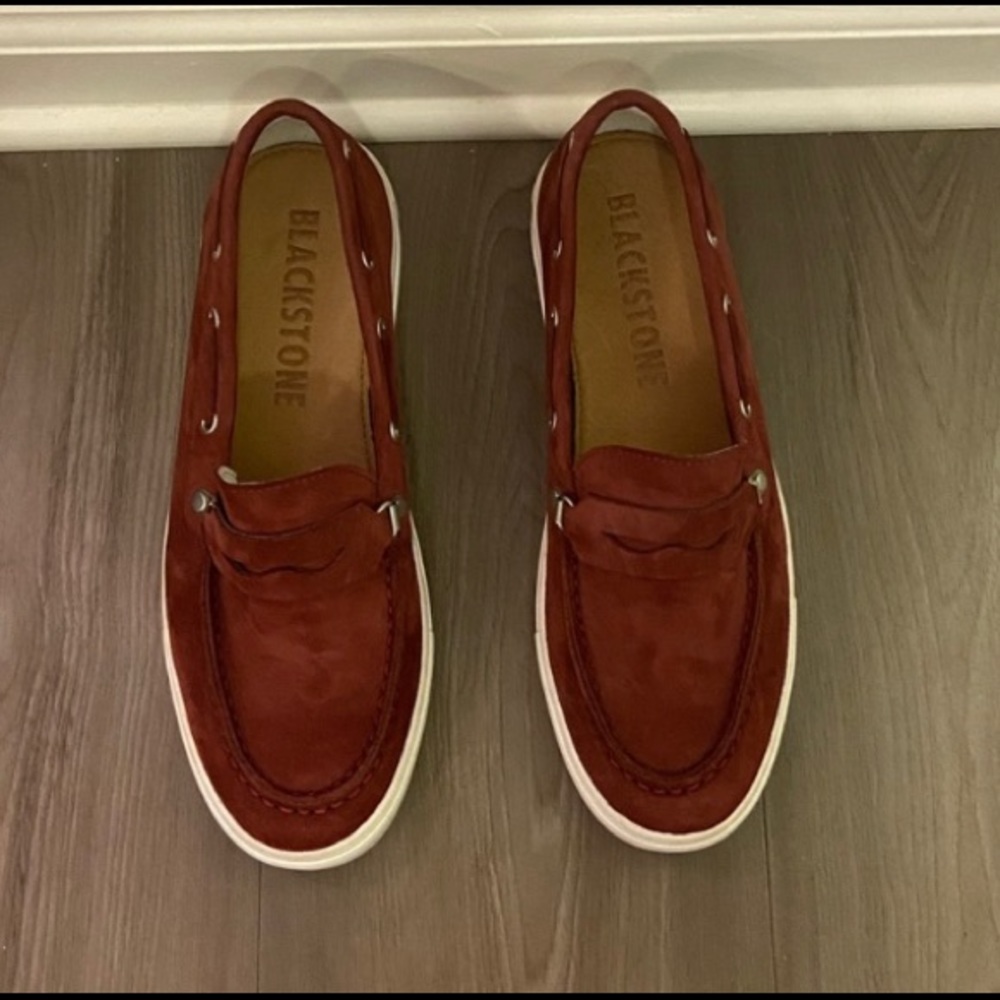 NWOB Blackstone suede penny loafers size EU 38 US 8